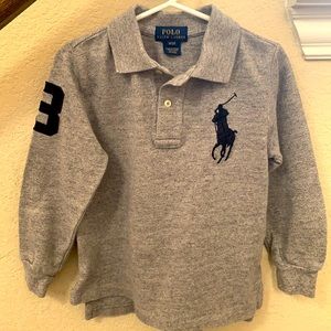 Ralph Lauren Polo Gray Long Sleeve Polo Sz 3T